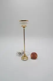 Dollhouse Miniature 12v Electric Floor Lamp Wide Globe Shade HW2753