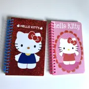 Hello Kitty Notebook Lot Pink Red Spiral Bound 3.5"x5.5" Sanrio Lined 2010 2013