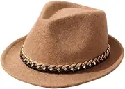 [SLEDEZ] Jazz Cap Men's and Women's Chain Gentleman Hat Jazz Hat Tide