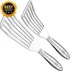 Fish Spatula Set, Stainless Steel Turner & Small Griddle Spatula, Thin Edge
