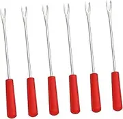 ELAYARD 6Pcs Stainless Steel Barbecue Fruit Fork Ergonomic Scald Chocolate Dipping Tool for Home Use for Picnics Reusable Cheese Fondue