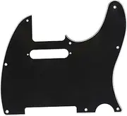 Musiclily 8 Hole Tele Pickguard for USA/Mexican Fender Standard Telecaster Modern Style Electric Guitar, 3Ply Black