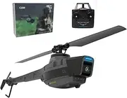 C128 RC Helicopter for Adult, 4 Channel Black Aerial Vehicle Reconnaissance Military Aircraft with 1080p Wide-Angle Camera, Optical Flow Positioning