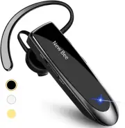 New bee Bluetooth Earpiece V5.0 Wireless Handsfree Headset 24 Hrs Gold