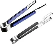 2 Pack Stainless Steel BBQ Tongs for Grilling Multipurpose Grier Cooking Clips Steak Clip Clamp Smooth Surface