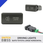 DRIVING LIGHTS BLUE LED Horizontal Push Switch for LARGE Toyota Landcruiser 12v