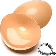 [SEEKUP] Double-Sided Sticky Bra Insert Pads, Lightweight Invisible Adhesive Bra Padding Push up Breast Enhancement Reusable Washable, Skin Double-side-adhesive