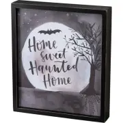 Decorative Wood Box Sign - Halloween "Home Sweet Haunted Home"