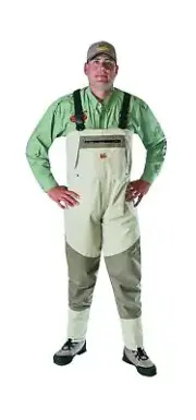 Caddis Men's Grey and Brown Northern Guide Breathable Stocking Foot Wader Large