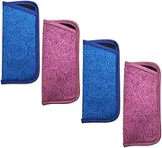 [Generic] Soft Sunglasses Case Geometry Flower Pattern, 4 Pack Lightweight Glasses Sleeve Neoprene Small Eyewear Bag Eyeglasses Pouch