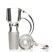 Clear Large Hook Horn Handle Funnel Glass Slide Bowl 14mm Tobacco Hookah Bong