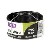 Jack 1.60mm x 20m Black PVC Coated Tie Wire