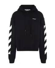 Off-White Diag Printed Drawstring Hoodie XXS,S,XL,XS,L,XXL,M Black