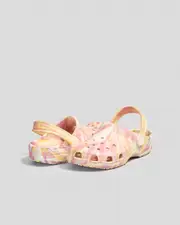 [Crocs] Crocs Girls' Kids' Classic Marble Clogs Shoes in Daylily 0 Daylily