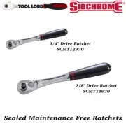 Sidchrome 2 Piece 1/4” & 3/8” Drive Sealed Dust Proof Reversible Ratchet Set