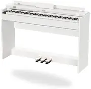 Weighted Digital Piano Keyboard 88 Keys 88 Keys Multifunctional Semi-Weighted Electric Keyboard with Stand, Pedal, Power Adapter for Beginners/Leanrner (Piano Only)