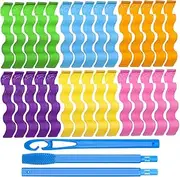 QGGTQG Curlers Spiral Curls 30 Pieces Wave Styling Hair Rollers Kit No Heat Magic Hair Curler with 2 Pieces Styling Hooks for All Hair Lengths from Home Without Heat (30 cm)