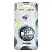 PopSockets Proud Rescue Mom Pop Socket Popsocket Popgrip Black White