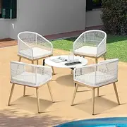 Livsip Outdoor Patio Setting 5PCS Bistro Set Lounge Furniture Sets 70cm Table