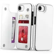 for iPhone 16e Wallet Case - Flip Folio Leather iPhone 16e 6.1 inch -S White
