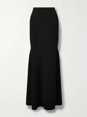 [Victoria Beckham] Victoria Beckham - Stretch-knit Maxi Skirt - Black - UK 12 UK 12 Black