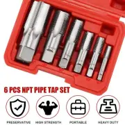 6PCS/SET HSS NPT Pipe Thread Tap Set Taper Screw 1/8" 1/4" 3/8" 1/2" 3/4" 1"