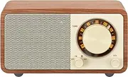 Sangean WR-7WL Wood Cabinet Mini Bluetooth Speaker with FM Tuner and Aux-in Walnut/Wood