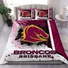 AU BRISBANE BRONCOS Quilt Doona Cover NRL Bedding Double Kid Men Gift Bed Cover
