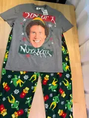New Men’s Elf the Movie PJ Set with Buddy says SON OF A NUTCRACKER-Sz M-FUNNY!!*