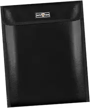SEWOART 1Pc Fireproof File Bag 1000 Degree Waterproof Security Document Bag Black Zipper Pouch