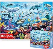[QUOKKA] 100 Piece Puzzles for Kids Age 4-6 – Floor Kids Puzzles Age 6-8 Year Old – Toy for Learning Ocean Animals for 8-10 yo – Jigsaw Toddler Game for Boy and Girl Age 3-5