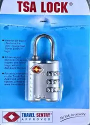 3 x TSA 3 Dial Combination TRAVEL LUGGAGE LOCK SILVER