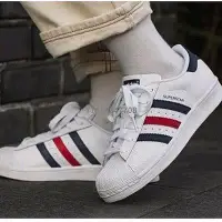 在飛比找Yahoo!奇摩拍賣優惠-Adidas Superstar 紅藍白 低幫休閒百搭滑板鞋