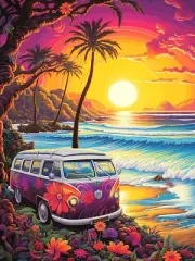 Paint by Numbers for Adults - DIY Adult Bus Paint by Number Canvas Easy - Forest
