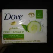 Dove Skin Care Beauty Bar For Softer Skin Cucumber and Green Tea Lot Of 2