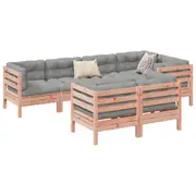 vidaXL 7 Piece Garden Sofa Set with Cushions Solid Wood Douglas Fir