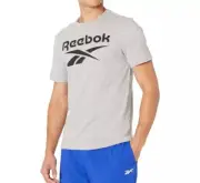 Reebok T-Shirts Mens Training Ri Big Logo Tee Heather Grey Size Medium NWT