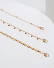 Gold Layered Circle 3 Pack Bracelet