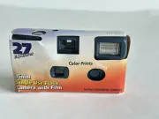 35mm Indoor Outdoor Camera 27 Film Exposures Disposable Flash Button Single Use