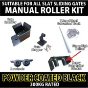 Slat Sliding Gate Roller Kit Black or white with or without Track powder coated