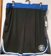 AND1 Mens Basketball Shorts Size 3XL Black Elastic Waist With Pockets NWT