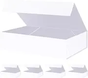 MALICPLUS 5 Extra Large Gift Boxes 43.18 x 27.94 x 10.16 CM, Extra Large Gift Boxes with Lid, Gift Boxes for Clothes and Large Gifts (Matte White)