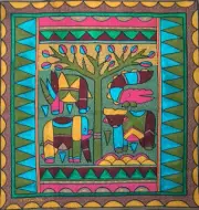 South Africa Elephant Rhino Floor Cushion Cover Tsonga Fair Trade Crossroads