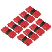9 Pack Tennis Racket Grip Tape with Hole PU 43.3" Absorb Sweat Red