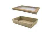 30 X Brown Kraft Disposable Catering Grazing Boxes Trays With Lids