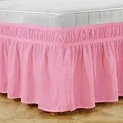 Bed Valance Skirt, Fine Hotel Elastic Bed Skirt Bed Skirts Single/Queen King，Without Surface， Dust-Proof Decoration