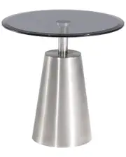 Pasargad Home Luxe Glass & Steel Side Table