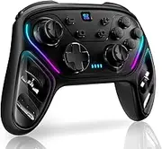 BINBOK GEMINI Switch Controller - HD Rumble, Hall Effect Joystick, RGB - Wireless Switch Pro Controller for Switch/Switch Lite/Switch OLED, Remote Gamepad with Macro/Turbo/Motion Control (Black)
