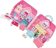 Kisangel 1 Set Storage Box Adorable House House Kit House House with Simulation Light House Kit Mold House with Accessories Pink Plastic
