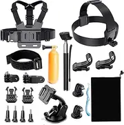 Action Camera Accessories Kit for GoPro Hero 11 10 9 8 7 6 5 4 3 Black Sliver Session Fusion Max- Accessory Package for AKASO APEMAN SJCAM DBPOWER Insta360 Xiaomi Yi DJI Osmo and More